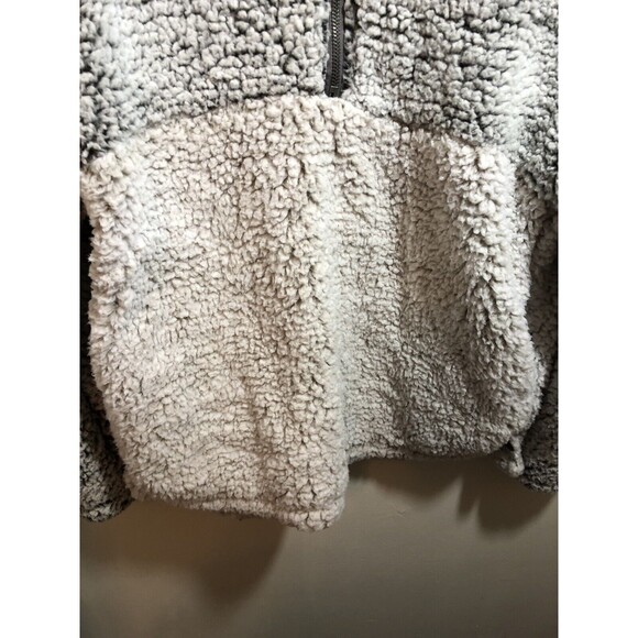 Thread & Supply Women's Sherpa Quarter Zip Pullover Jacket Charcoal Size X-Small - Picture 4 of 5
